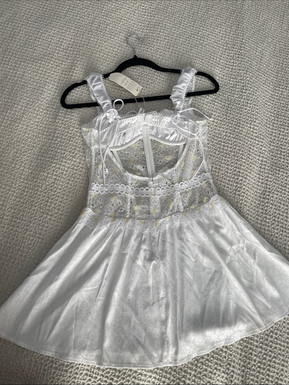 For Love and Lemons White Lace Corset Chemise Dress - Picture 3 of 6